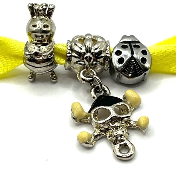 Charms Lady Bug, Skull Charm, Bee Charm can be worn bracelet or necklace 🐞☠️🐝 - Picture 2 of 4